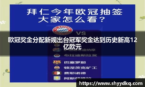 欧冠奖金分配新规出台冠军奖金达到历史新高12亿欧元