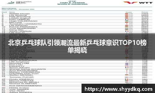 北京乒乓球队引领潮流最新乒乓球意识TOP10榜单揭晓
